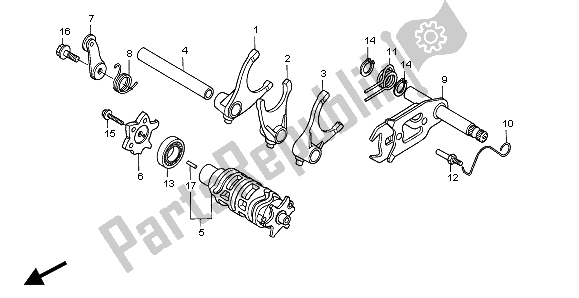 Todas las partes para Tambor De Cambio De Marcha Y Horquilla De Cambio De Marcha de Honda XR 650R 2003