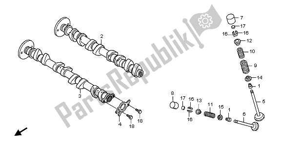 All parts for the Camshaft & Valve of the Honda CBR 600 RA 2010