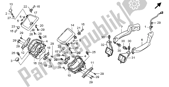 All parts for the Air Duct of the Honda GL 1800 Airbag 2007