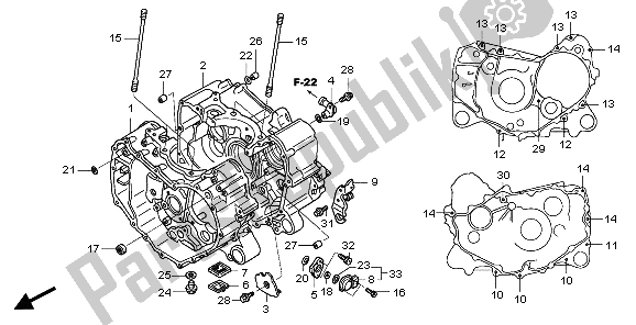 Toutes les pièces pour le Carter du Honda TRX 400 FA 2007