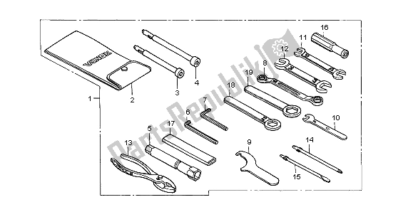 All parts for the Tools of the Honda VT 1100C2 1999