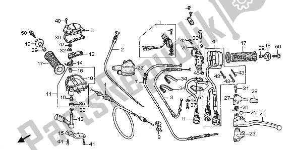 Todas las partes para Interruptor De La Manija de Honda TRX 450 ES Foreman 2000