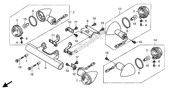 All parts for the Winker of the Honda VT 750C2B 2011