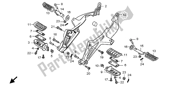 All parts for the Step of the Honda NT 700V 2010