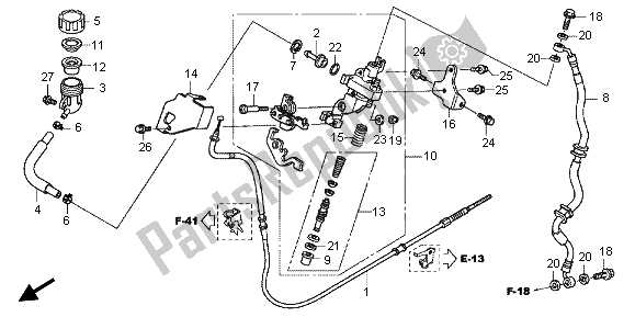 Todas las partes para Cilindro Maestro Del Freno de Honda WW 125 2013