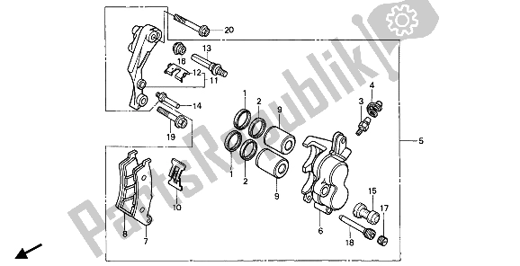 Todas las partes para Pinza De Freno Delantero de Honda XR 600R 1989