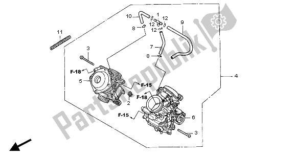 Alle onderdelen voor de Carburateur (assy.) van de Honda NT 650V 2004