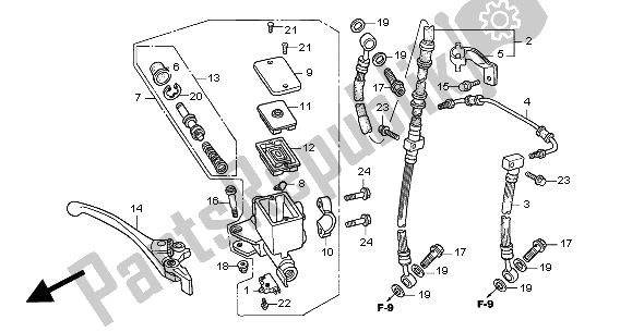Todas as partes de Fr. Cilindro Mestre De Freio do Honda CB 600F2 Hornet 2002