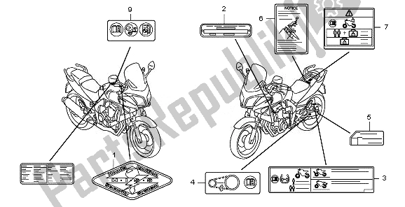 Tutte le parti per il Etichetta Di Avvertenza del Honda CBF 600 SA 2010