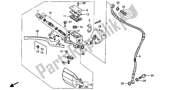 Todas las partes para Fr. Cilindro Maestro Del Freno de Honda XR 250R 1988