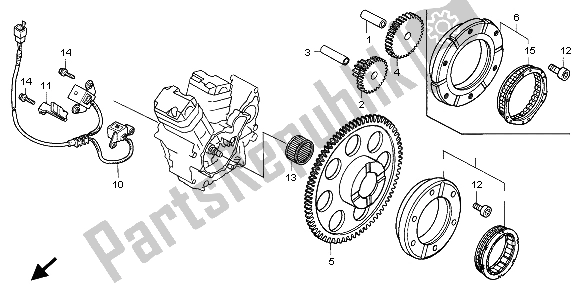 Todas las partes para Generador De Impulsos Y Embrague De Arranque de Honda VT 600C 1999