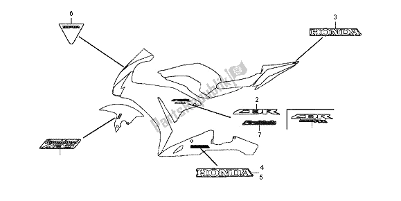 All parts for the Stripe & Mark of the Honda CBR 1000 RR 2013