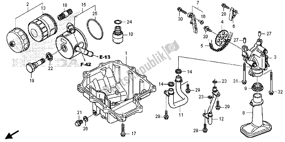 All parts for the Oil Pan & Oil Pump of the Honda CBR 600 RA 2013