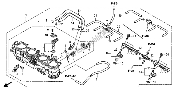 Todas las partes para Cuerpo Del Acelerador de Honda CBR 1000 RR 2013