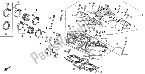 Todas las partes para Cabeza De Cilindro de Honda VFR 750F 1987