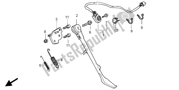 Todas as partes de Suporte Lateral do Honda VT 750C 2004