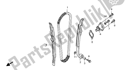 Tutte le parti per il Catena A Camme E Tenditore del Honda CRF 250R 2004