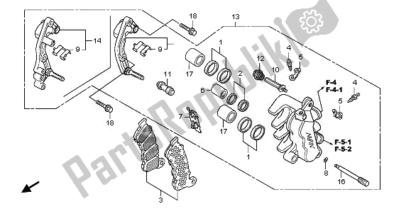 All parts for the Front Brake Caliper of the Honda FES 125A 2011