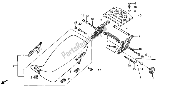 All parts for the Seat of the Honda NX 650 1988