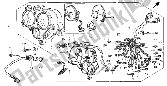 All parts for the Meter (kmh) of the Honda VTR 1000F 1999