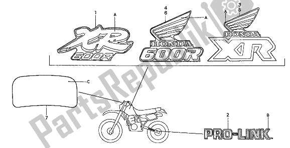 All parts for the Mark of the Honda XR 600R 1990
