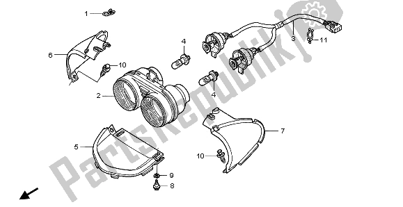 Toutes les pièces pour le Phare du Honda TRX 400 EX Fourtrax 2001