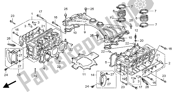 All parts for the Cylinder Head of the Honda GL 1800A 2004