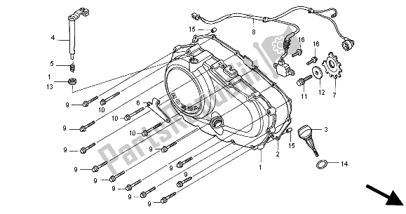 Tutte le parti per il Coperchio Carter Destro del Honda CB 500S 2000