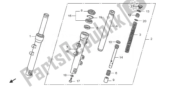 Todas las partes para Tenedor Frontal de Honda PES 150 2008