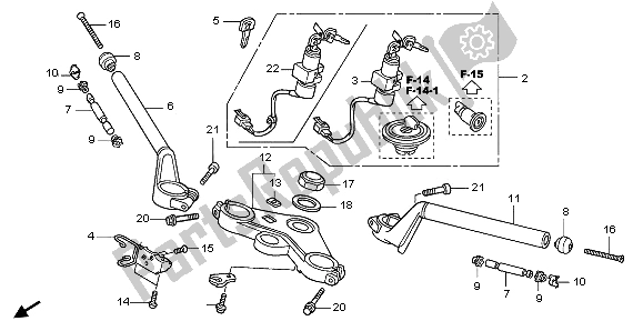 Todas las partes para Manejar Tubo Y Puente Superior de Honda CBR 125 RW 2009