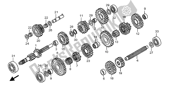 Wszystkie części do Przenoszenie Honda TRX 450 FE Fourtrax Foreman ES 2002