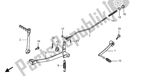 All parts for the Pedal of the Honda CRF 70F 2010