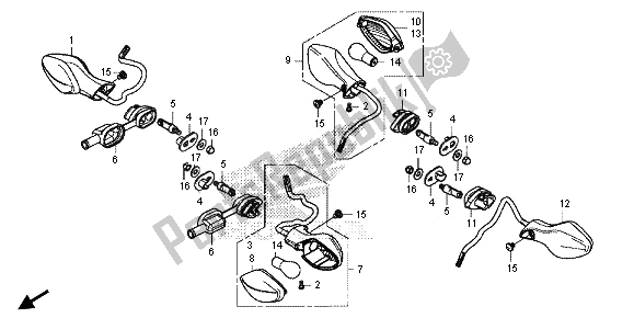 Todas as partes de Piscadela do Honda CBR 500R 2013