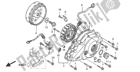 Toutes les pièces pour le Générateur du Honda VTR 1000 SP 2005