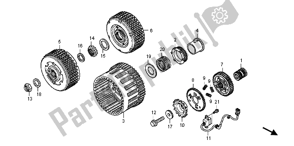 All parts for the Clutch of the Honda VFR 1200 FD 2012