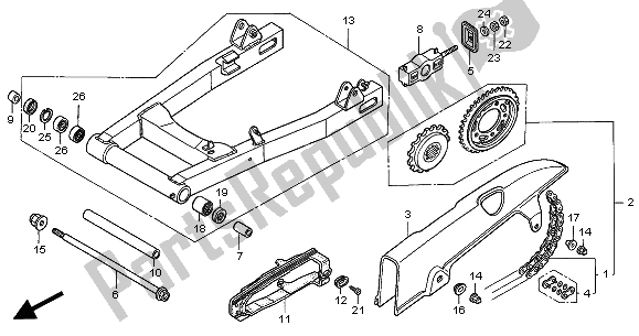 Tutte le parti per il Forcellone del Honda CB 500S 2002