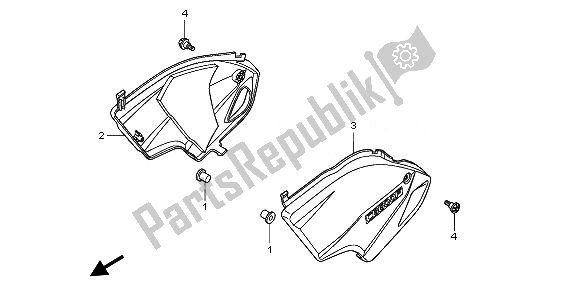 Tutte le parti per il Coperchio Laterale del Honda CB 600 FA Hornet 2008