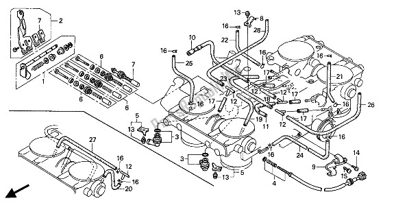 All parts for the Throttle Body (component Parts) of the Honda RVF 750R 1994