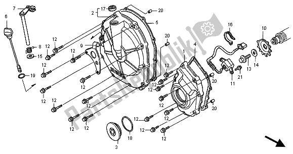 All parts for the Clutch Cover of the Honda CB 600F2 Hornet 2001