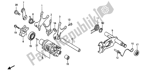 Tutte le parti per il Tamburo Del Cambio del Honda XR 600R 1990