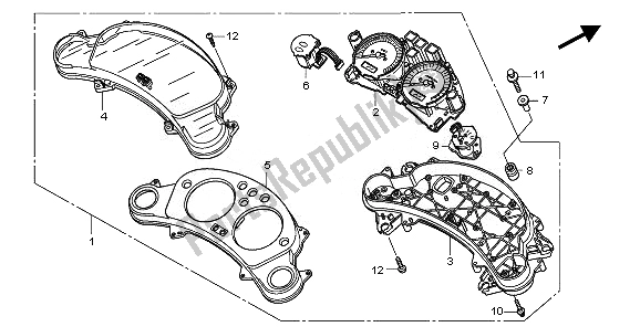 All parts for the Meter (kmh) of the Honda CBF 1000 SA 2010