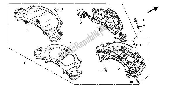 All parts for the Meter (kmh) of the Honda CBF 1000 SA 2010