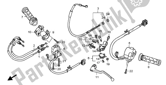 Todas las partes para Manejar Palanca E Interruptor Y Cable de Honda CBR 1000 RA 2010