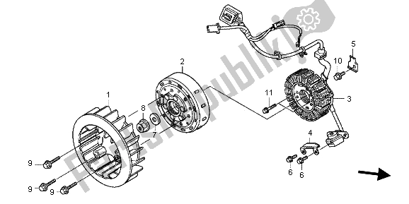 All parts for the Generator of the Honda NSC 502 WH 2013