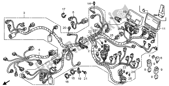 All parts for the Wire Harness of the Honda ST 1300A 2009