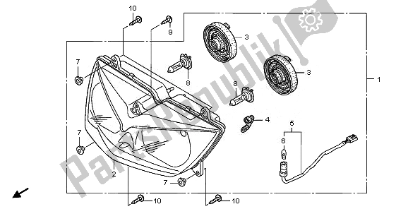 Tutte le parti per il Faro (uk) del Honda XL 1000 VA 2010