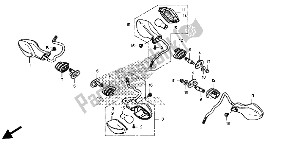 Tutte le parti per il Winker del Honda CB 500 FA 2013