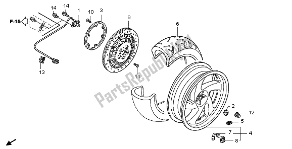 Todas as partes de Roda Traseira do Honda GL 1800A 2006