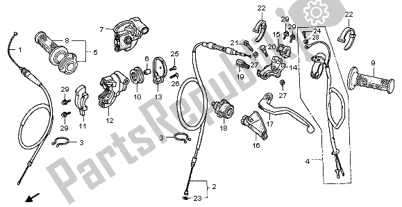 All parts for the Handle & Switch & Cable of the Honda CR 250R 2007