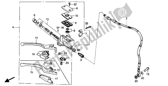 Todas las partes para Cilindro De Freno Delantero de Honda MTX 200 RW 1985